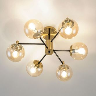 Люстра на штанге Citilux Шарлиз CL143163, 6×E14 по 40 Вт, бронзовый/желтый