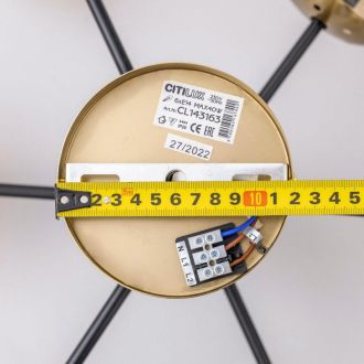 Люстра на штанге Citilux Шарлиз CL143163, 6×E14 по 40 Вт, бронзовый/желтый