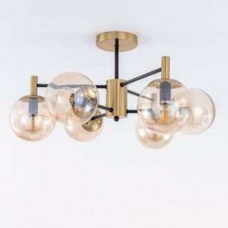 Люстра на штанге Citilux Шарлиз CL143163, 6×E14 по 40 Вт, бронзовый/желтый