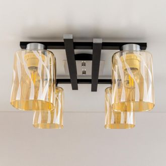 Накладная люстра Citilux Сафари CL145241, 4×E27 по 75 Вт, черный/бежевый