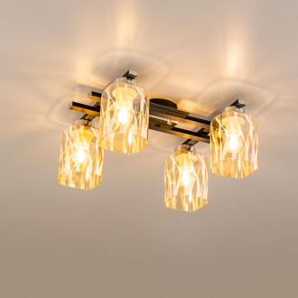 Накладная люстра Citilux Сафари CL145241, 4×E27 по 75 Вт, черный/бежевый