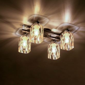 Накладная люстра Citilux Сафари CL145241, 4×E27 по 75 Вт, черный/бежевый