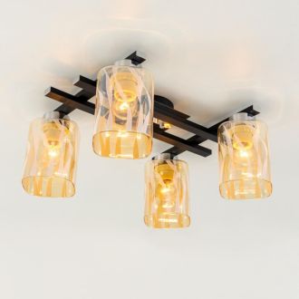 Накладная люстра Citilux Сафари CL145241, 4×E27 по 75 Вт, черный/бежевый
