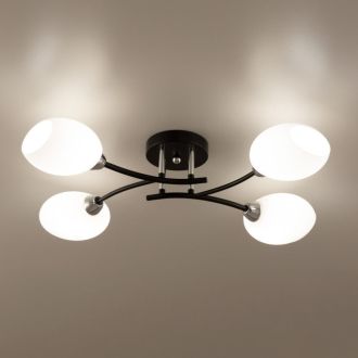 Накладная люстра Citilux Флорида CL148145, 4×E14 по 60 Вт, черный/белый