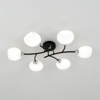 Накладная люстра Citilux Флорида CL148165, 6×E14 по 60 Вт, черный/белый