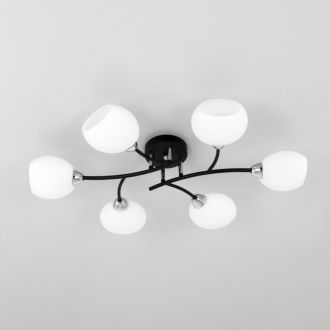 Накладная люстра Citilux Флорида CL148165, 6×E14 по 60 Вт, черный/белый
