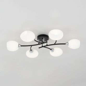 Накладная люстра Citilux Флорида CL148165, 6×E14 по 60 Вт, черный/белый