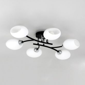 Накладная люстра Citilux Флорида CL148165, 6×E14 по 60 Вт, черный/белый