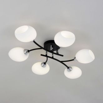 Накладная люстра Citilux Флорида CL148165, 6×E14 по 60 Вт, черный/белый