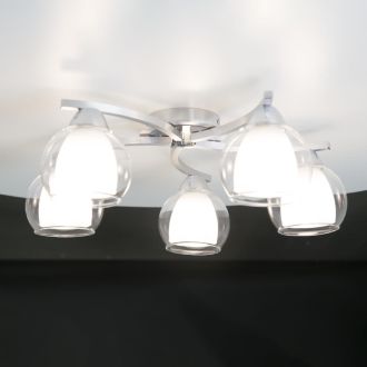 Накладная люстра Citilux Кристи CL152157, 5×E27 по 75 Вт, хром/белый