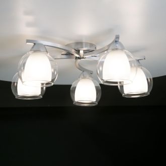 Накладная люстра Citilux Кристи CL152157, 5×E27 по 75 Вт, хром/белый