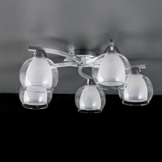 Накладная люстра Citilux Кристи CL152157, 5×E27 по 75 Вт, хром/белый