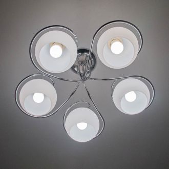 Люстра на штанге Citilux Лайма CL155151, 5×E27 по 100 Вт, хром/белый