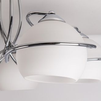 Люстра на штанге Citilux Лайма CL155151, 5×E27 по 100 Вт, хром/белый