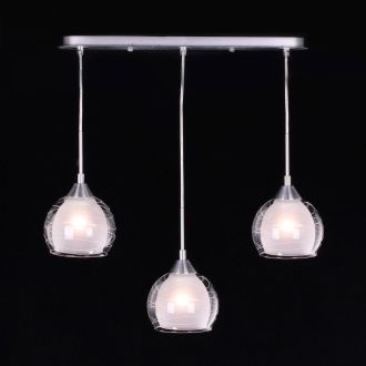 Подвесной светильник Citilux Буги CL157132, 3×E27 по 75 Вт, хром матовый/прозрачный