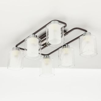 Накладной светильник Citilux Румба CL159261, 6×E27 по 75 Вт, коричневый/прозрачный