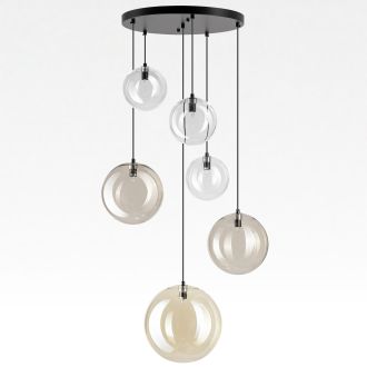 Каскадная люстра Citilux Orton CL202163, 6×G9 по 15 Вт, черный/разноцветный