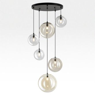 Каскадная люстра Citilux Orton CL202163, 6×G9 по 15 Вт, черный/разноцветный