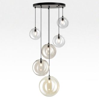 Каскадная люстра Citilux Orton CL202163, 6×G9 по 15 Вт, черный/разноцветный