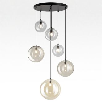 Каскадная люстра Citilux Orton CL202163, 6×G9 по 15 Вт, черный/разноцветный
