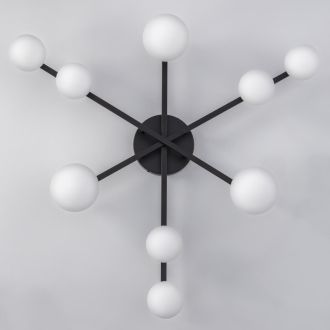 Накладная люстра Citilux Glob CL209291, 9×G9 по 15 Вт, черный/белый