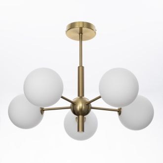 Люстра на штанге Citilux Tonga CL212153, 5×G9 по 15 Вт, бронзовый/белый