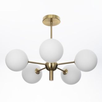 Люстра на штанге Citilux Tonga CL212153, 5×G9 по 15 Вт, бронзовый/белый