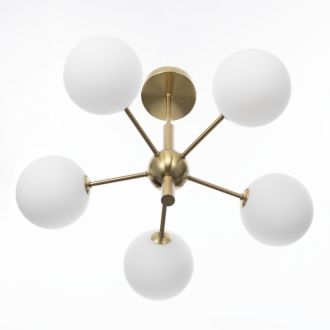 Люстра на штанге Citilux Tonga CL212153, 5×G9 по 15 Вт, бронзовый/белый