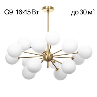 Люстра на штанге Citilux Tonga CL212193, 16×G9 по 15 Вт, бронзовый/белый