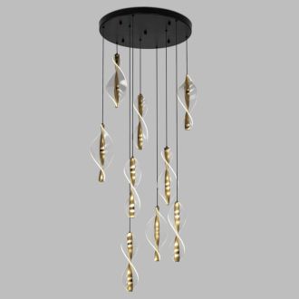 Каскадная люстра Citilux Vind CL214091, LED 45 Вт, черный/прозрачный