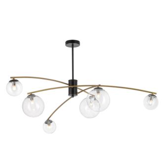 Люстра на штанге Citilux Fisher CL218163, 6×G9 по 15 Вт, бронзовый/прозрачный