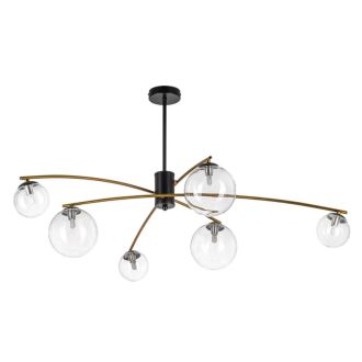 Люстра на штанге Citilux Fisher CL218163, 6×G9 по 15 Вт, бронзовый/прозрачный