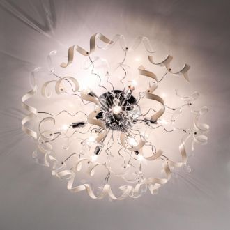 Люстра на штанге Citilux Рандом CL222191, 9×E14 по 60 Вт, хром/прозрачный