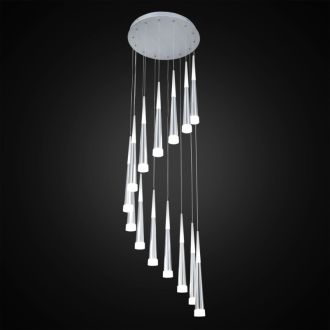 Каскадная люстра Citilux Вегас CL227140, LED 98 Вт, хром матовый/белый