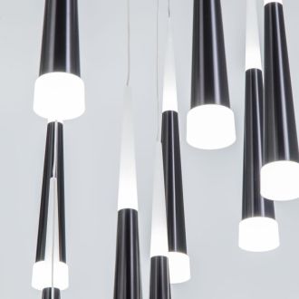 Каскадная люстра Citilux Вегас CL227161, LED 112 Вт, черный/белый