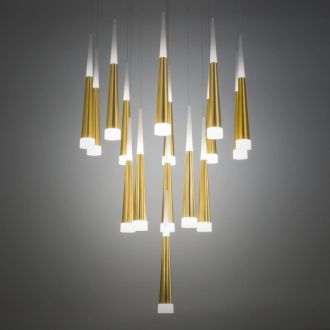 Каскадная люстра Citilux Вегас CL227162, LED 112 Вт, золото матовое/белый