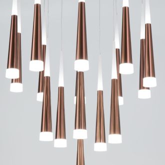 Каскадная люстра Citilux Вегас CL227163, LED 112 Вт, коричневый/белый