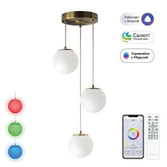Каскадная люстра Citilux Адам Смарт CL228A033, LED 36 Вт, бронзовый/белый