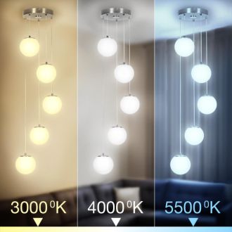 Каскадная люстра Citilux Адам Смарт CL228A051, LED 60 Вт, хром матовый/белый