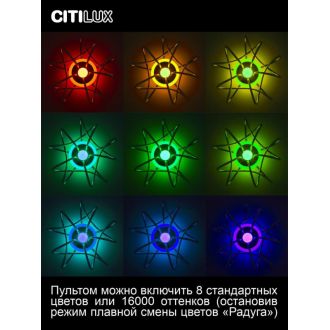 Накладная люстра Citilux Джемини Смарт CL229A151E, LED 95 Вт, хром/белый