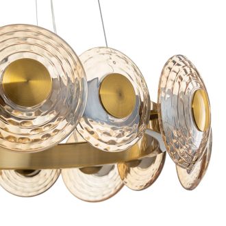 Подвесная люстра Citilux Jantar CL240173, LED 72 Вт, латунный/оранжевый