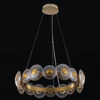 Подвесная люстра Citilux Jantar CL240173, LED 72 Вт, латунный/оранжевый