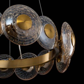 Подвесная люстра Citilux Jantar CL240173, LED 72 Вт, латунный/оранжевый