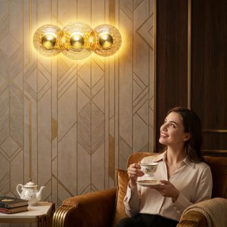 Бра Citilux Jantar CL240333, LED 18 Вт, латунный/оранжевый, современный стиль