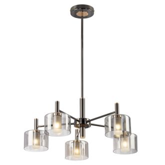 Люстра на штанге Citilux Elan CL241151, 5×G9 по 10 Вт, черный/серый