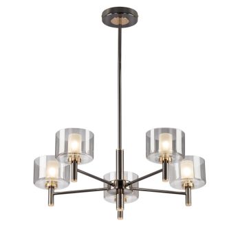 Люстра на штанге Citilux Elan CL241151, 5×G9 по 10 Вт, черный/серый