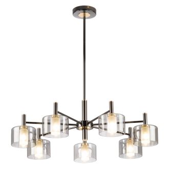 Люстра на штанге Citilux Elan CL241171, 7×G9 по 10 Вт, черный/серый