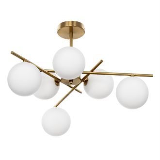 Люстра на штанге Citilux Ronny CL242163, 6×G9 по 10 Вт, бронзовый/белый