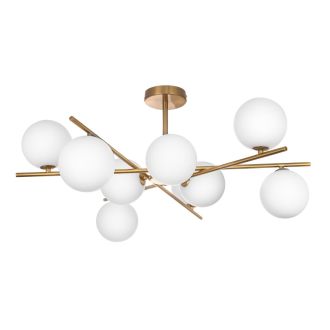 Люстра на штанге Citilux Ronny CL242193, 9×G9 по 10 Вт, бронзовый/белый