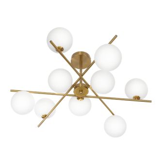 Люстра на штанге Citilux Ronny CL242193, 9×G9 по 10 Вт, бронзовый/белый